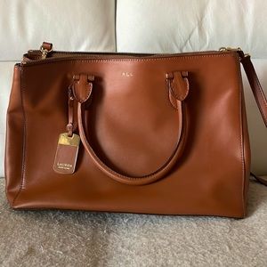 Ralph Lauren Cognac Leather Purse